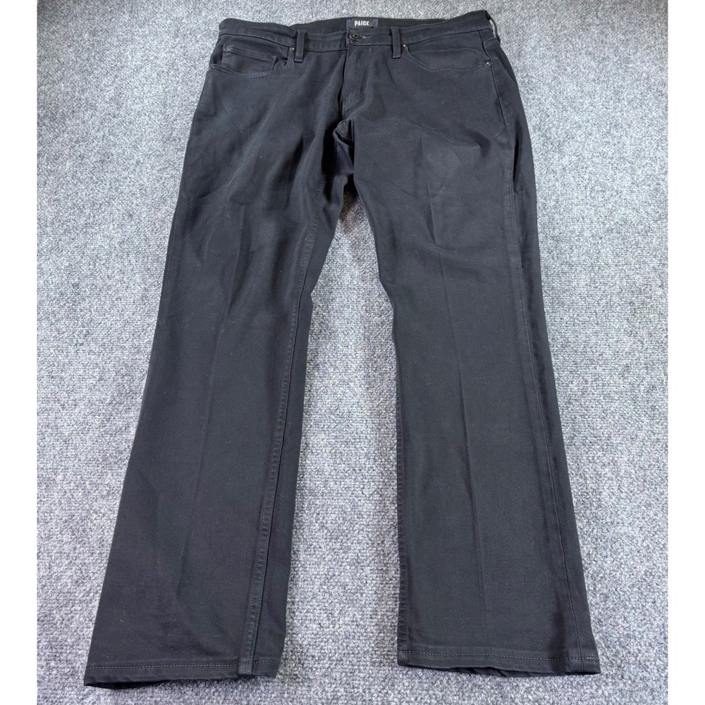 Paige Federal Pants Mens 32 Black Slim Straight Transcend Stretch Made in USA